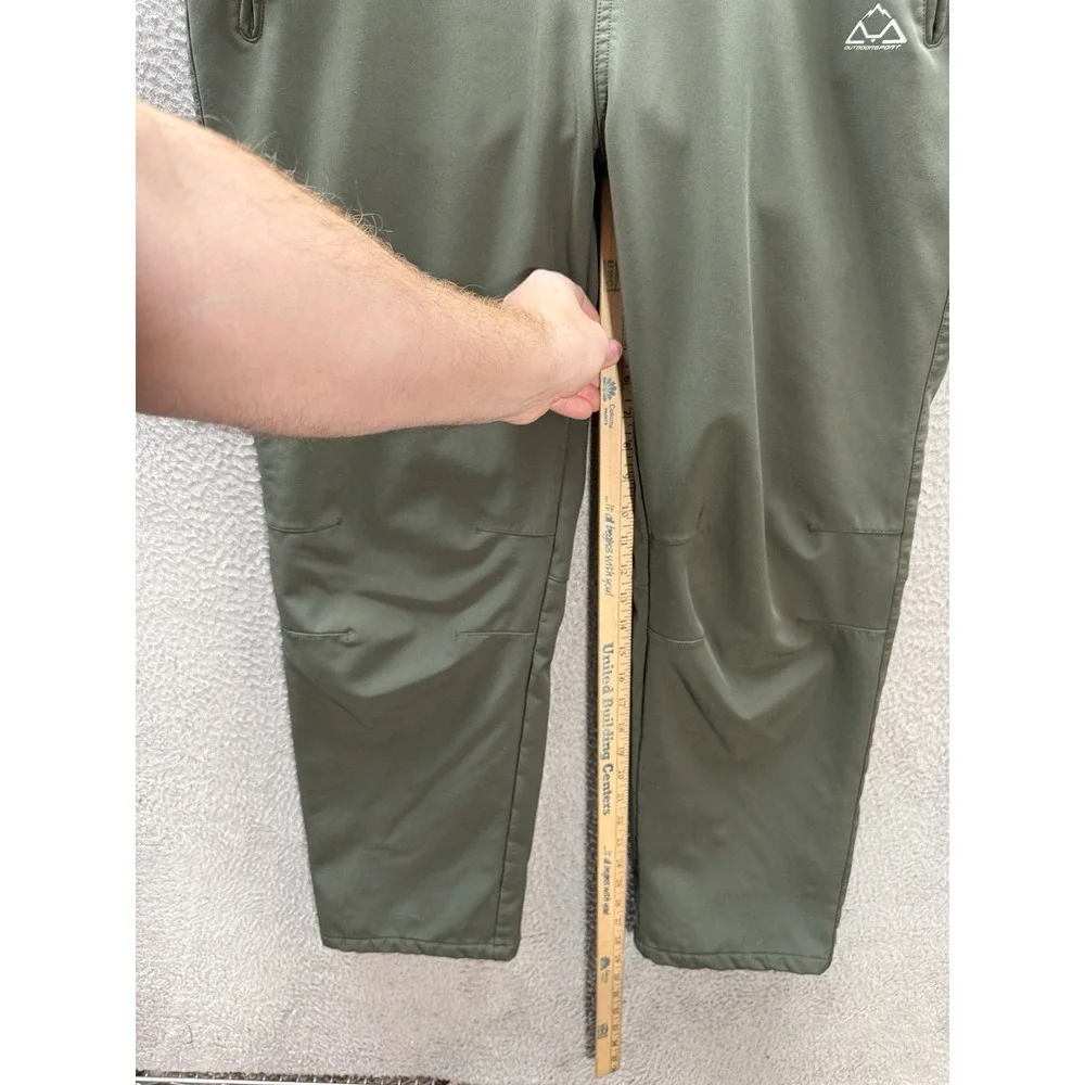 Outdoor Sports Pants Mens 36 Green Fleece Lined Performance Articulated‎ Knee